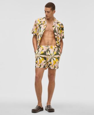 Mode of One - Men's Floral Tones Regular-Fit Printed Swim Trunks