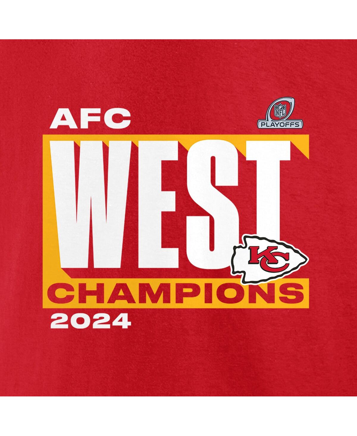 Fanatics Men's Red Kansas City Chiefs 2024 Afc West Division Champions Conquer T-shirt In Red