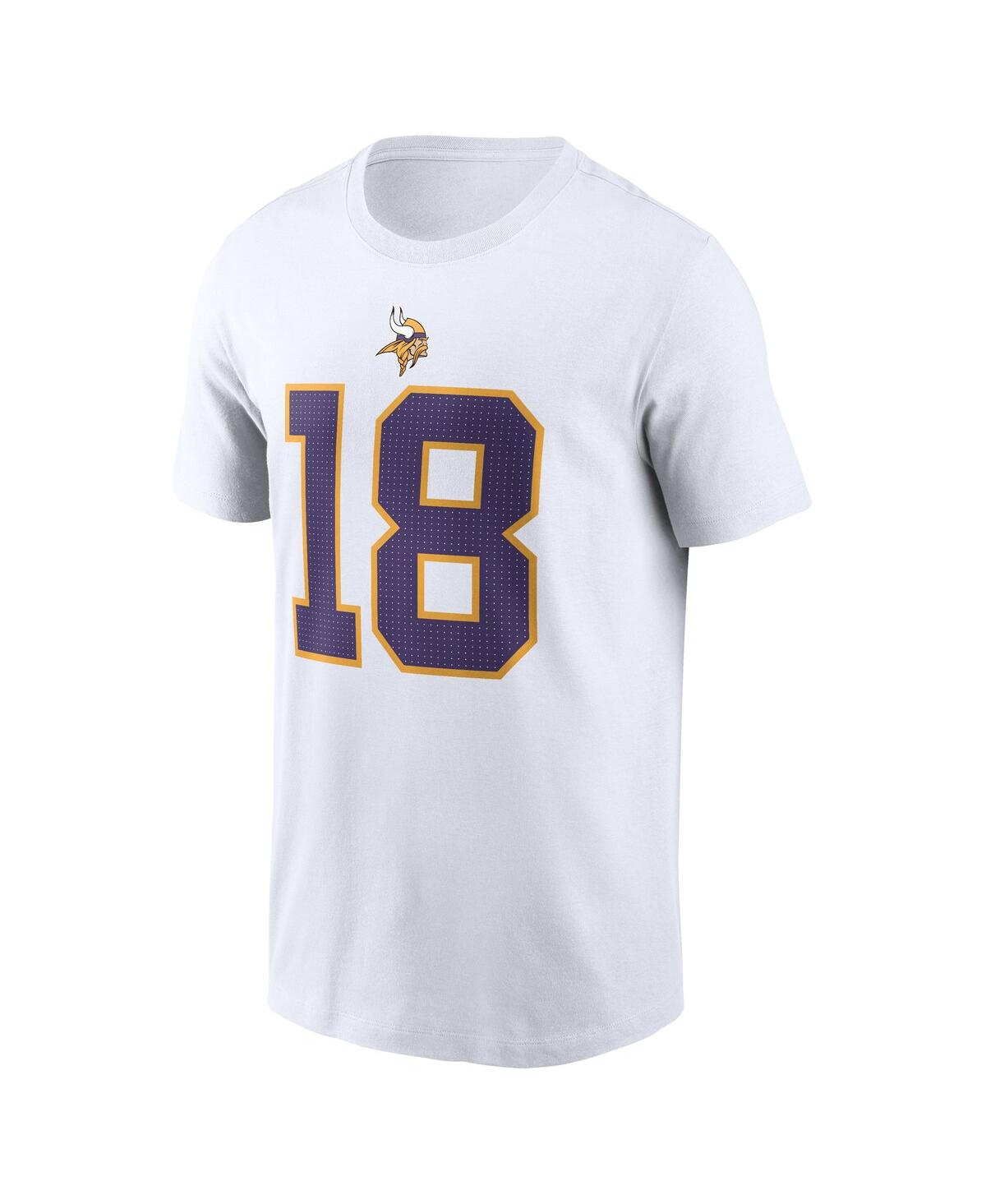 Nike Men's Justin Jefferson White Minnesota Vikings Name Number T-shirt In White