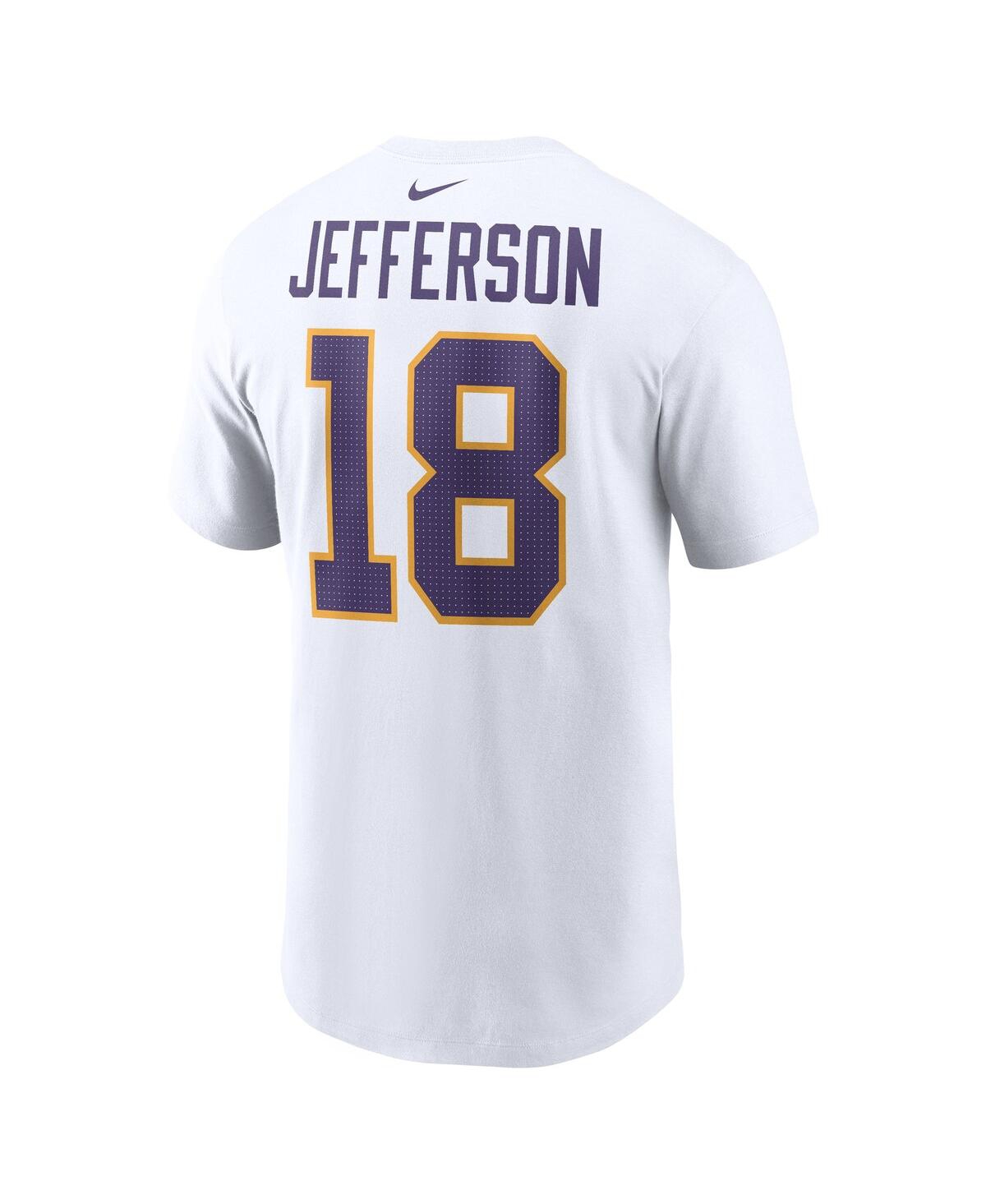 Nike Men's Justin Jefferson White Minnesota Vikings Name Number T-shirt In White