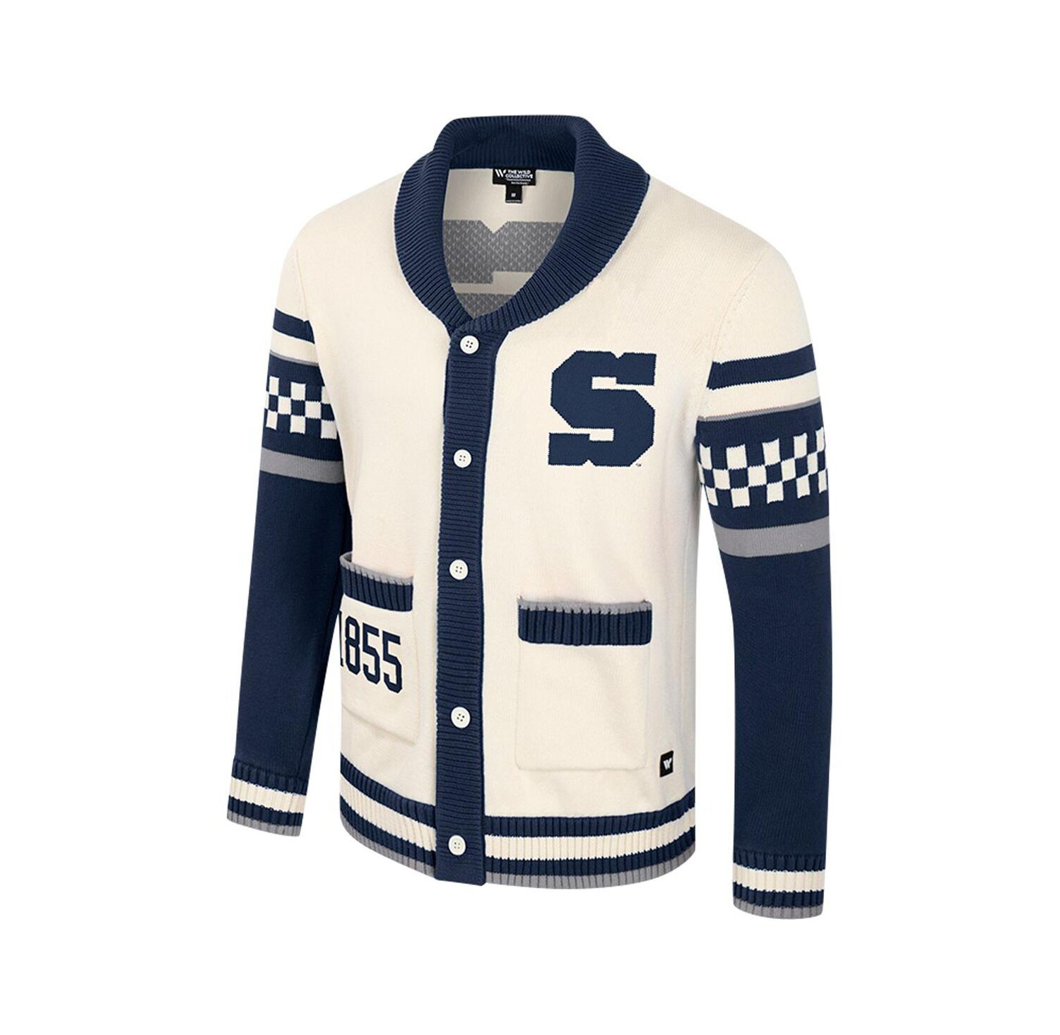 Women's Cream Penn State Nittany Lions Wild Collective Button-Up Jacquard Sweater
