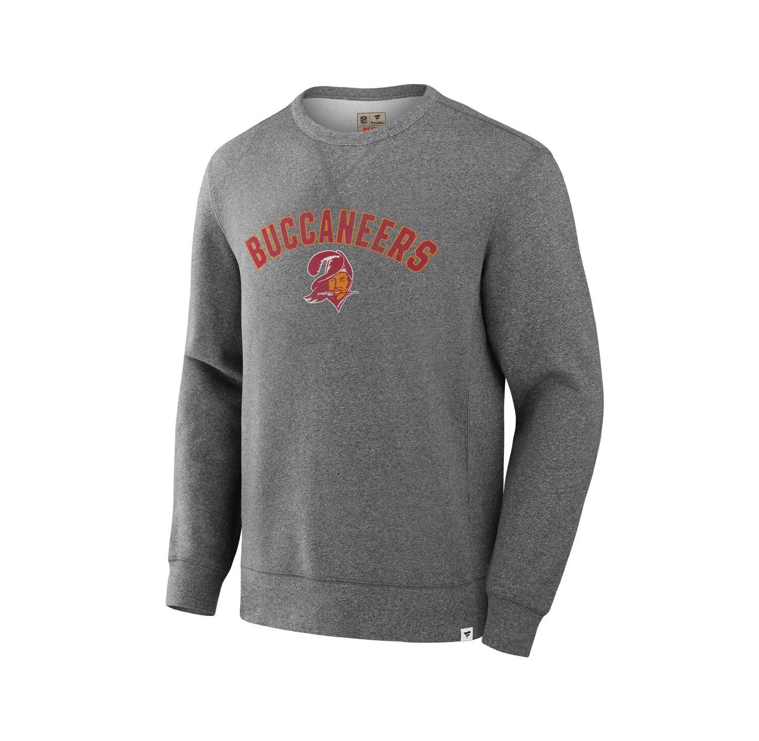 Men's Heather Gray Tampa Bay Buccaneers Loop Terry Pullover Sweatshirt