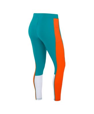 Women's Aqua/Orange Miami Dolphins Color-Block Leggings