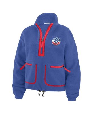 Women's Blue New York Rangers Polar Fleece Half-Zip Jacket
