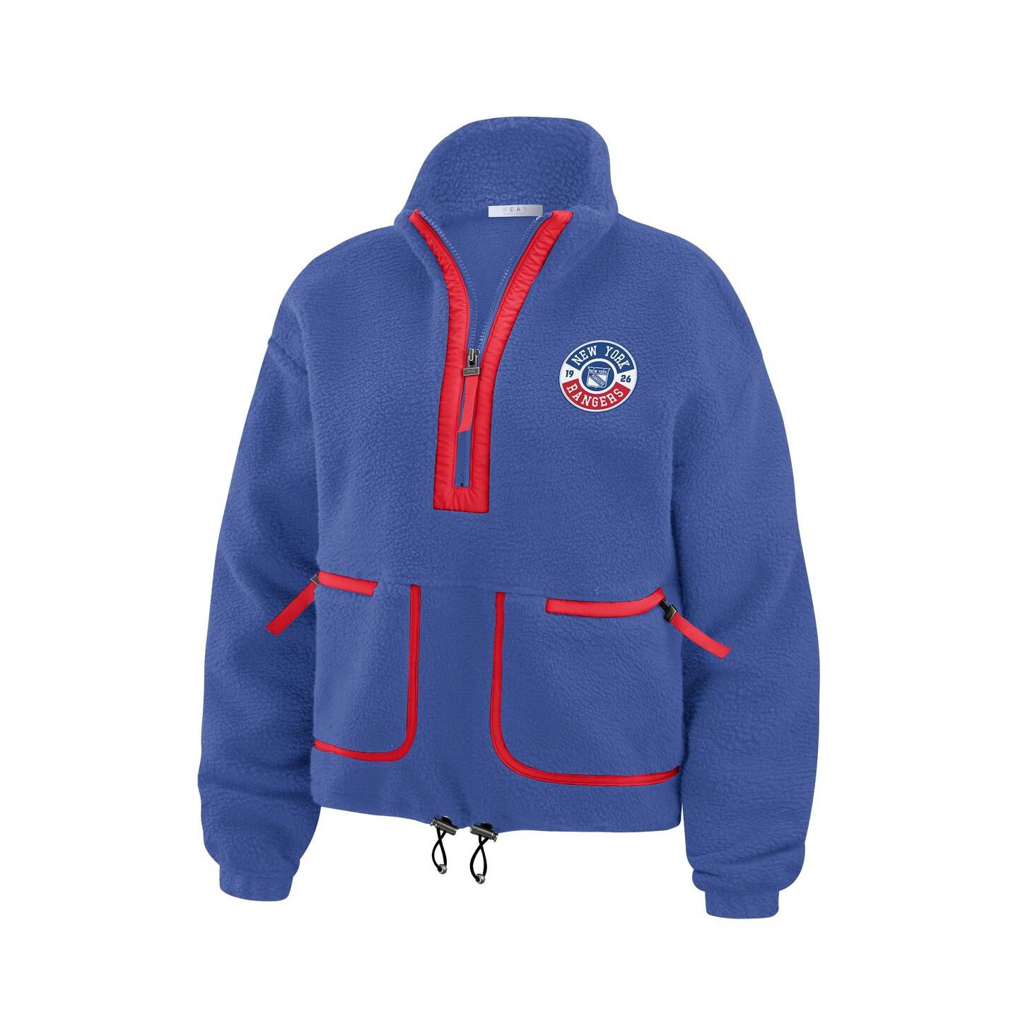 Женская куртка WEAR by Erin Andrews Blue New York Rangers Polar Fleece Half-Zip — фото 4
