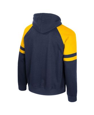 Men's Navy Michigan Wolverines Todd Raglan Pullover Hoodie