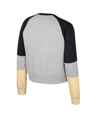 Big Girls Heather Gray Purdue Boilermakers Katinka Rhinestone Pullover Sweatshirt