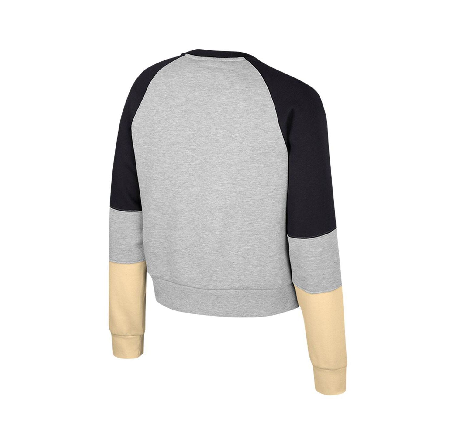 Big Girls Heather Gray Purdue Boilermakers Katinka Rhinestone Pullover Sweatshirt