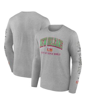 Fanatics - Men's Heather Gray Super Bowl LIX Host History Long Sleeve T-Shirt