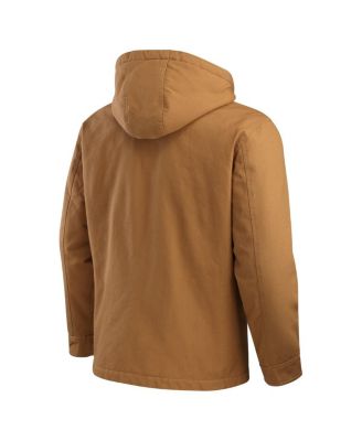 Men's Tan New York Jets Canvas Full-Zip Hoodie Jacket