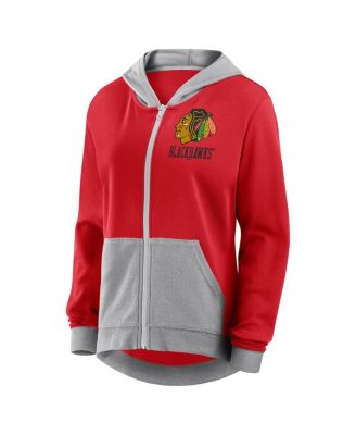 Women's Red Chicago Blackhawks Hit It French Terry Full-Zip Hoodie
