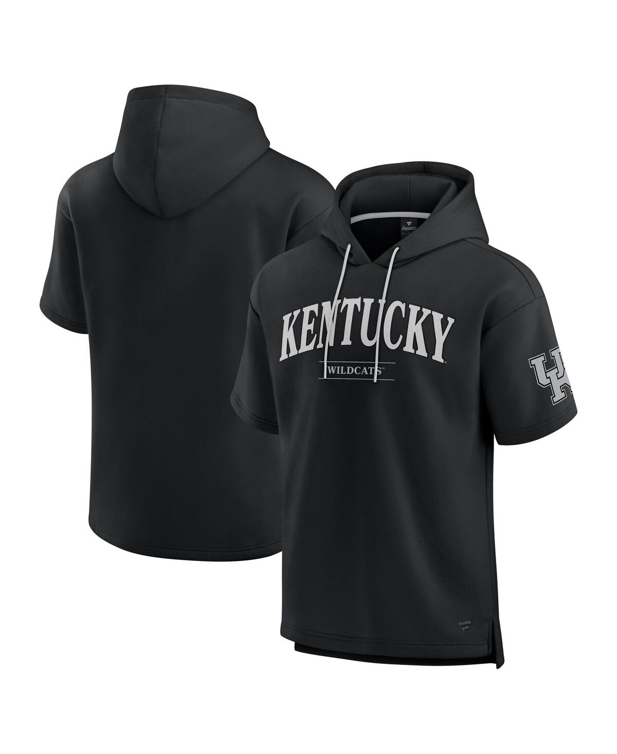 FANATICS MEN'S BLACK KENTUCKY WILDCATS READY SHORT SLEEVE PULLOVER HOODIE 