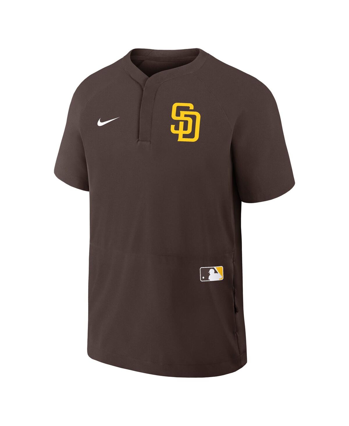 Nike Men's Brown San Diego Padres Authentic Collection Raglan Short Sleeve Windshirt In Brown