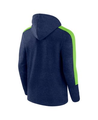 Men's Heather College Navy Seattle Seahawks Gains Full-Zip Hoodie