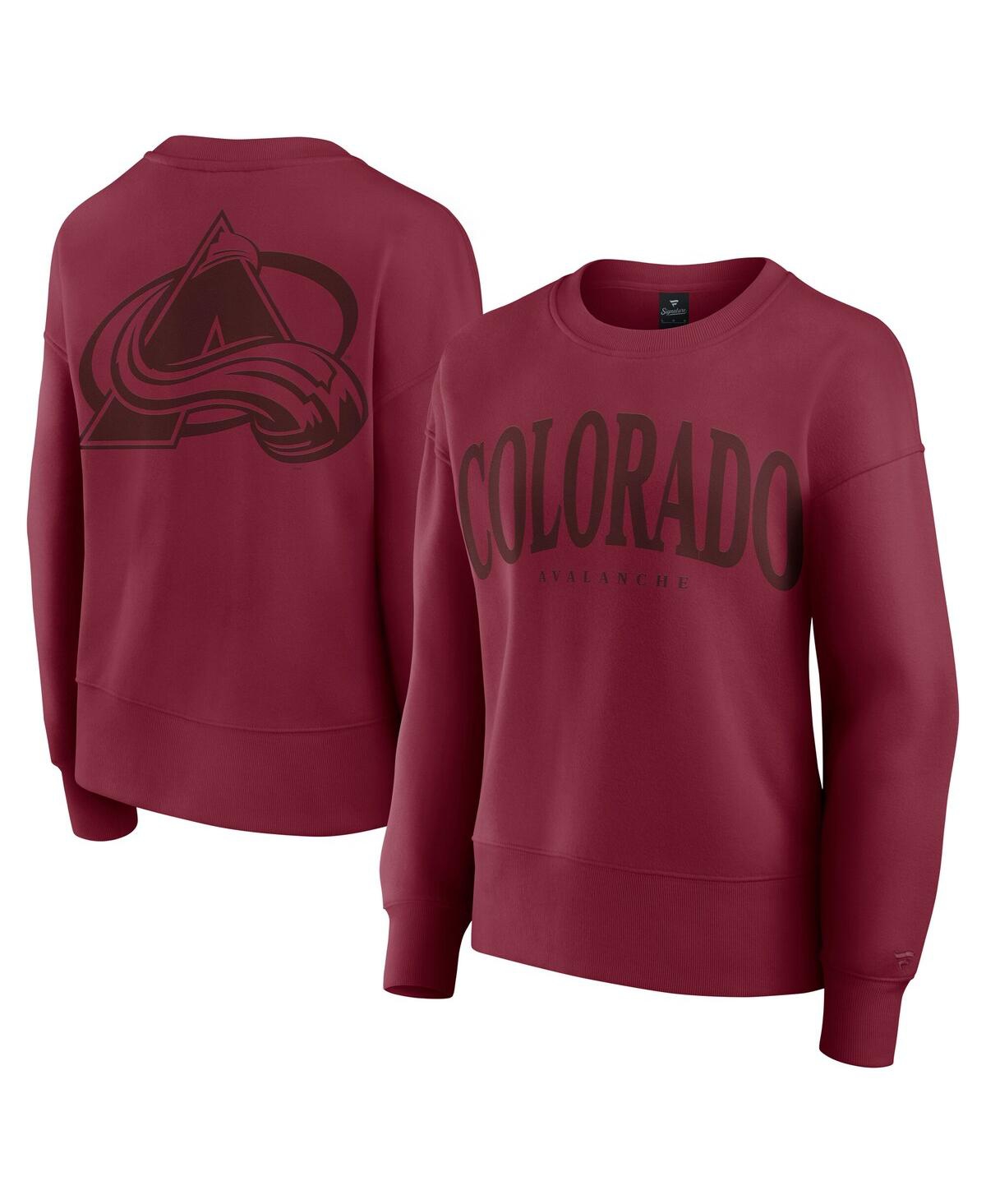 FANATICS WOMEN'S BURGUNDY COLORADO AVALANCHE ELEMENTS FLOW PULLOVER SWEATSHIRT 