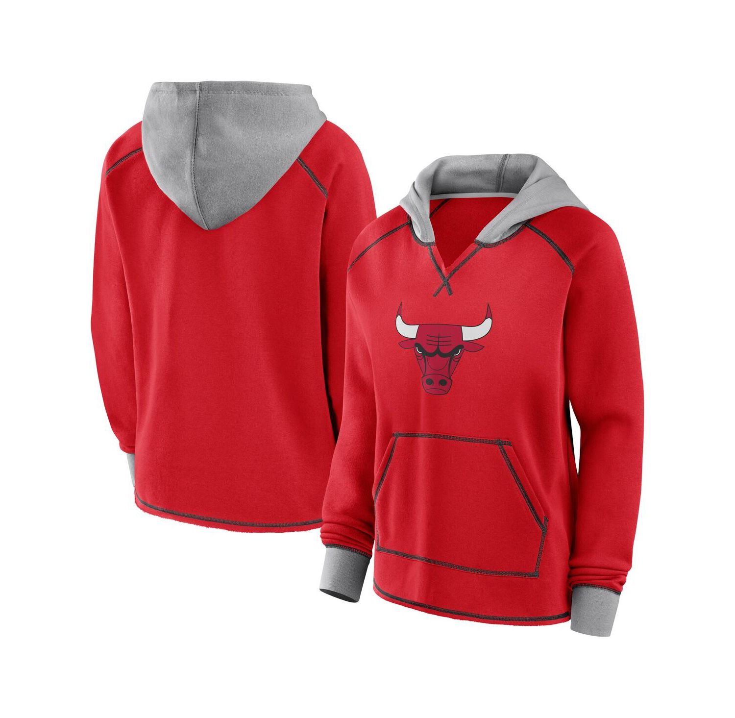 Women's Red Chicago Bulls Boom Pullover Hoodie