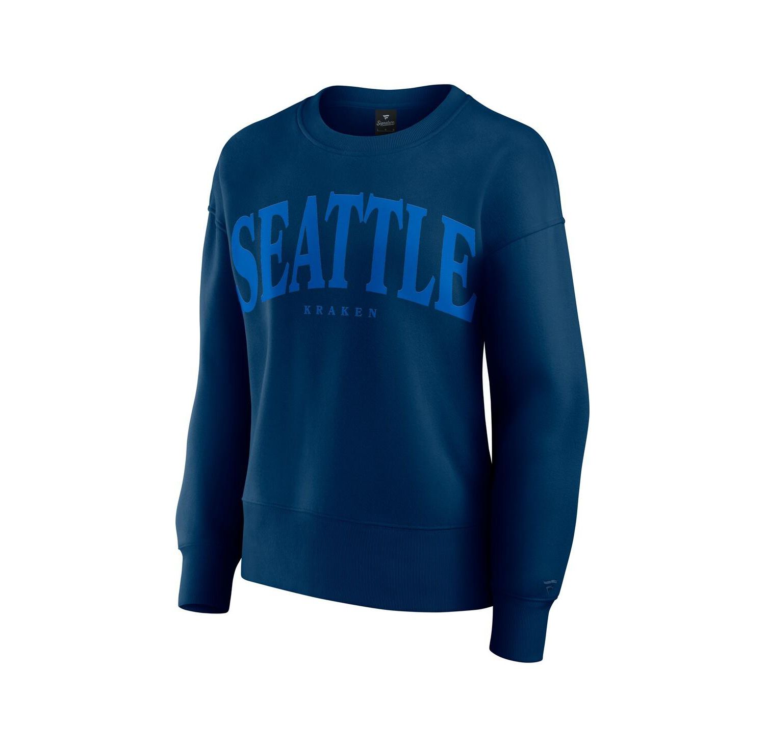 Women's Navy Seattle Kraken Elements Flow Pullover Sweatshirt