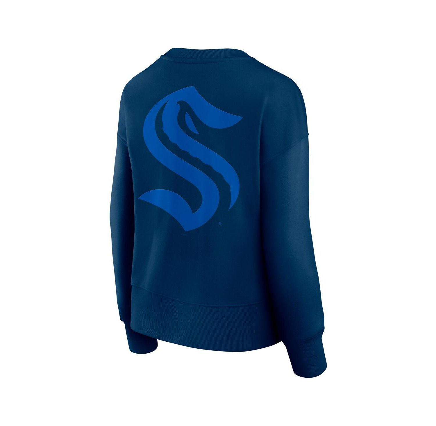 Women's Navy Seattle Kraken Elements Flow Pullover Sweatshirt