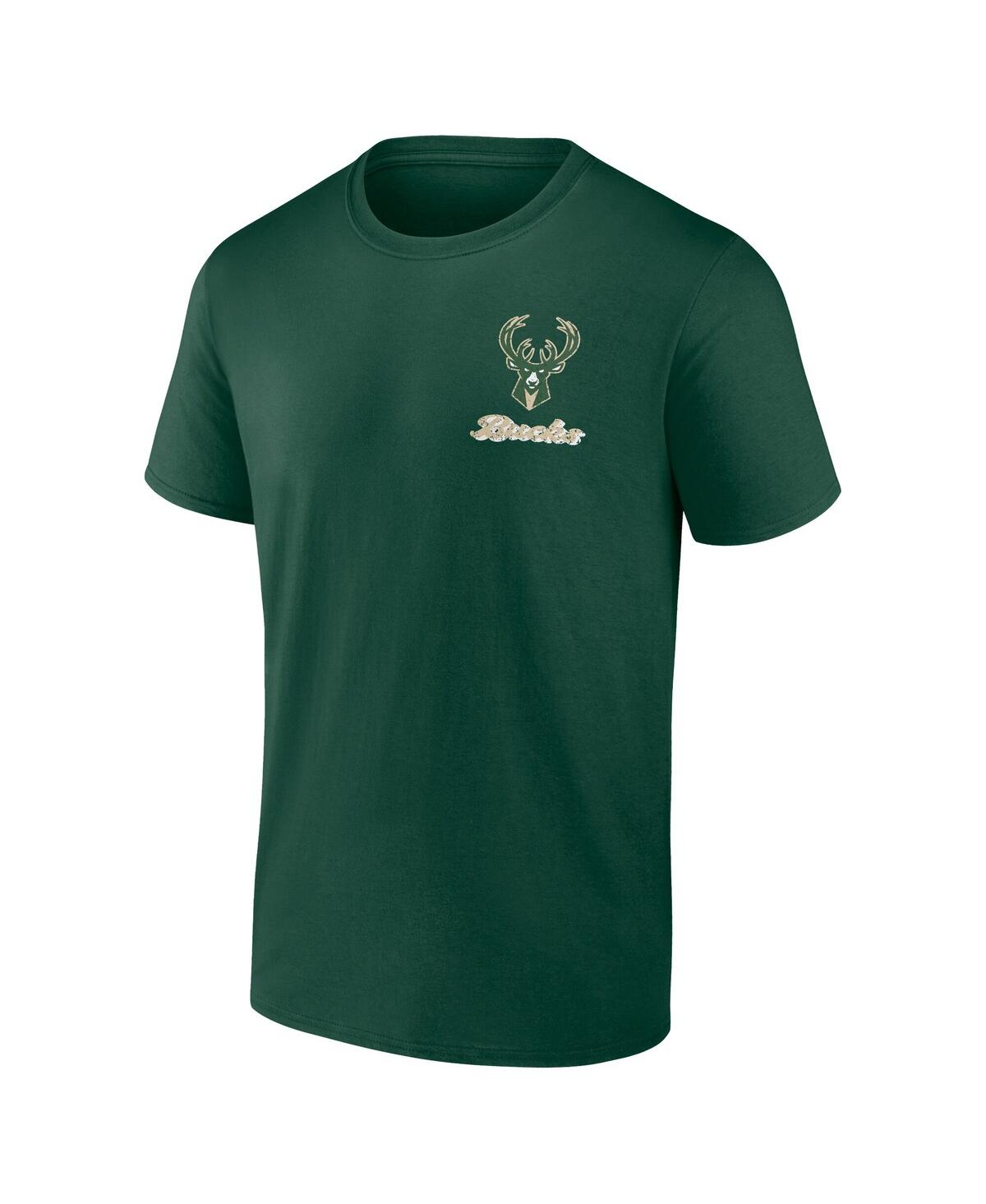 Logo Athletic Men's Hunter Green Milwaukee Bucks Never Over T-shirt In Hunter Green
