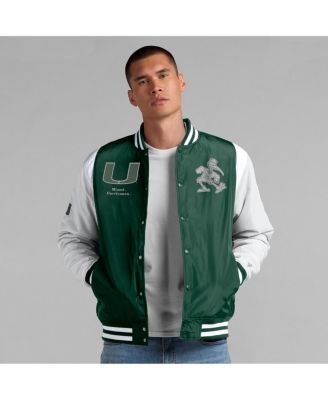 Men's Green Miami Hurricanes Elements&nbsp;Elite Full-Snap Jacket