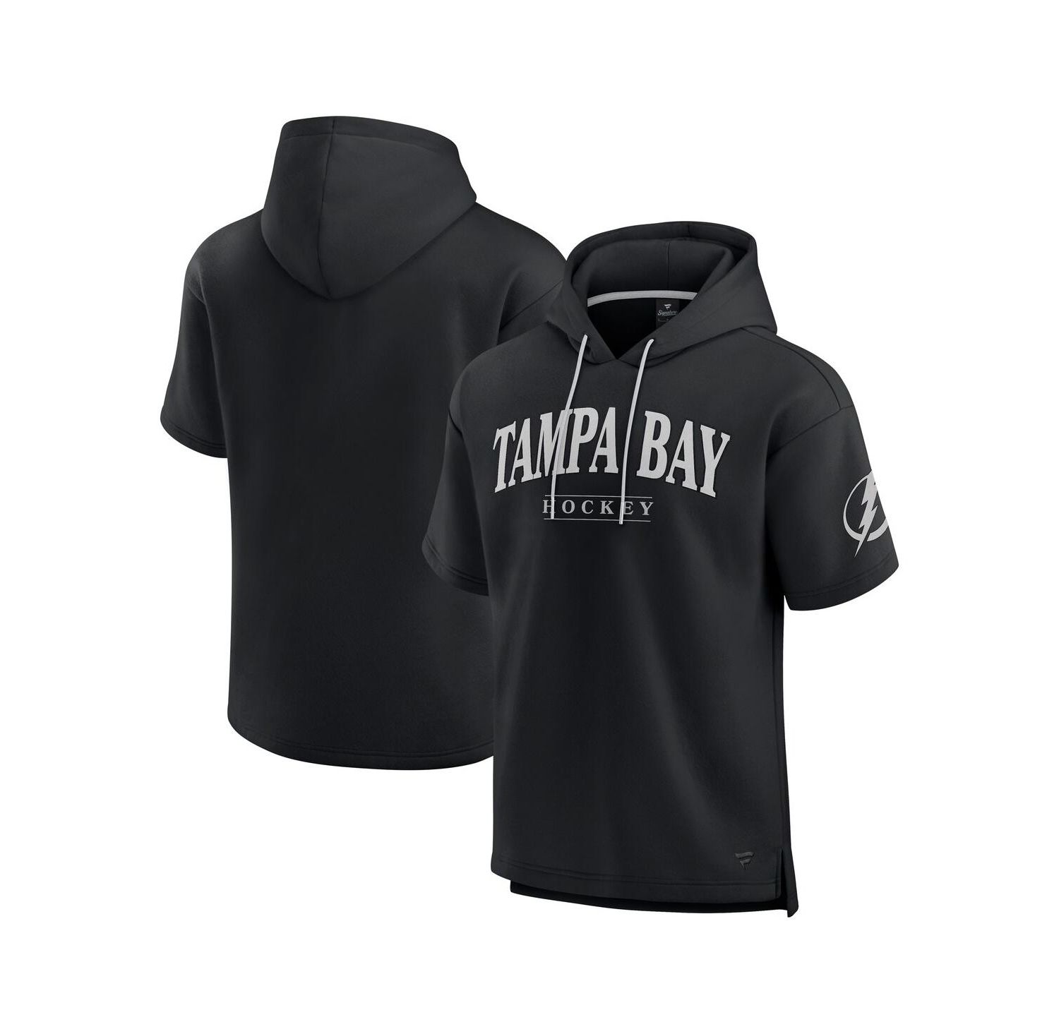 Men's Black Tampa Bay Lightning Elements Ready Short Sleeve Pullover Hoodie