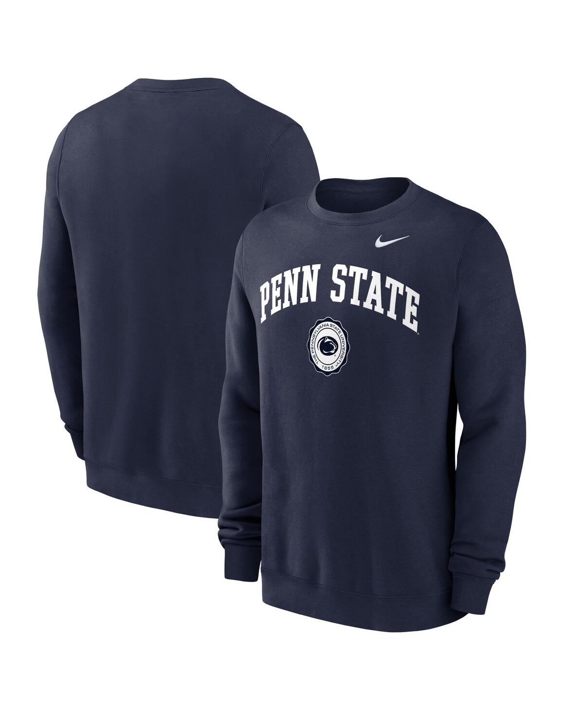 Nike Men's Navy Penn State Nittany Lions Arched Seal Pullover Sweatshirt In Navy