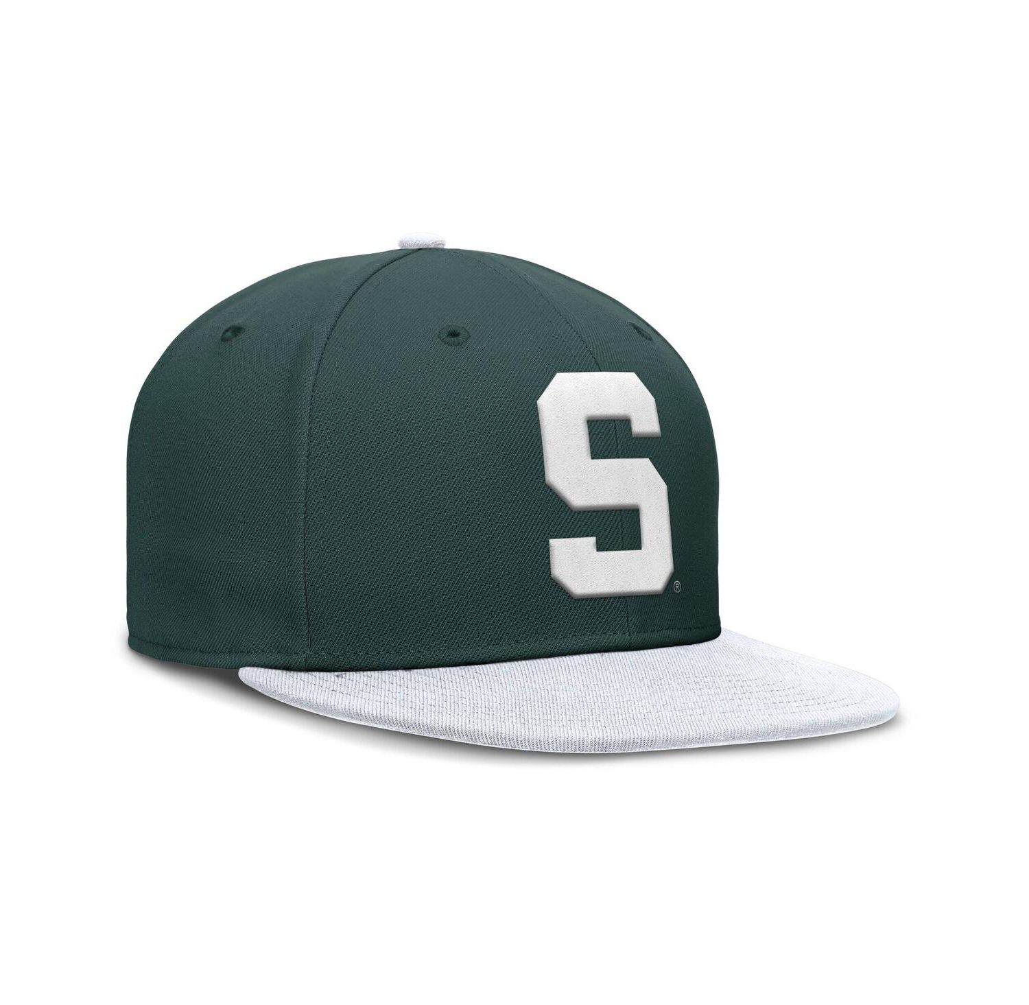 Men's Green/White Michigan State Spartans Two-Tone Primetime Performance Fitted Hat