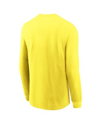 Men's Yellow Oregon Ducks Basketball Icon Two-Hit Long Sleeve T-Shirt