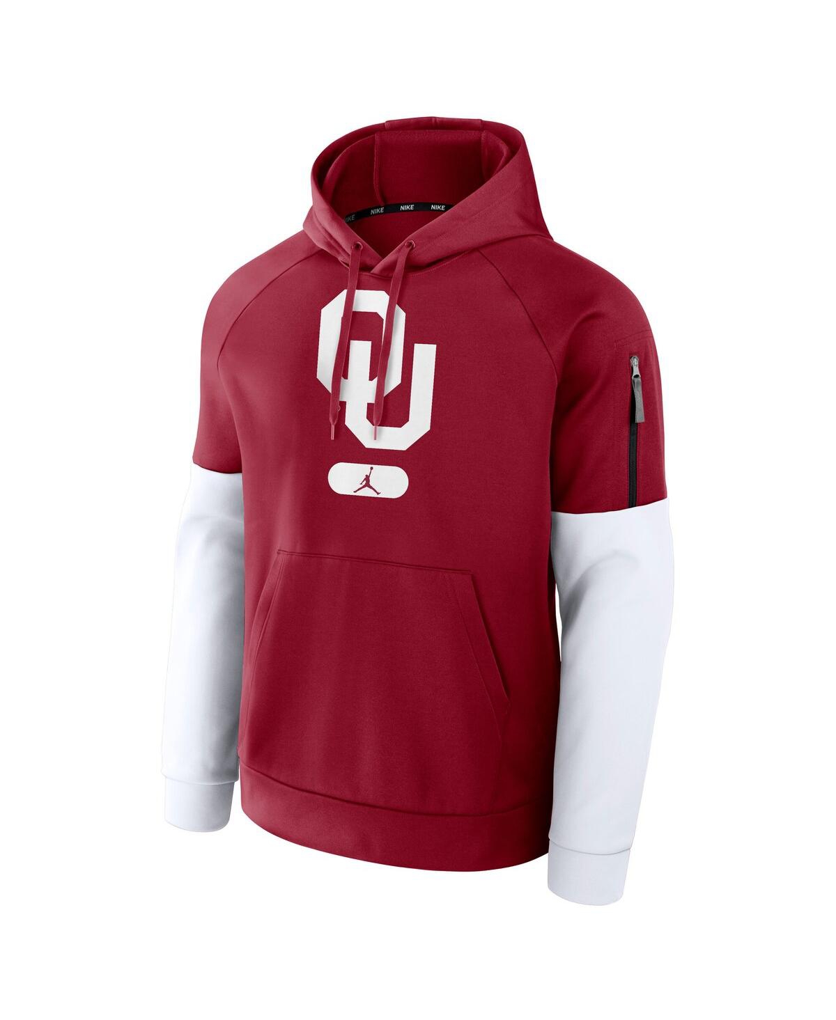 JORDAN MEN'S CRIMSON OKLAHOMA SOONERS FITNESS PERFORMANCE PULLOVER HOODIE 