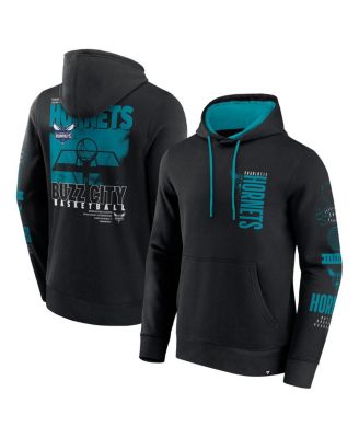 Fanatics - Men's Black Charlotte Hornets Game Time Crossover Pullover Hoodie