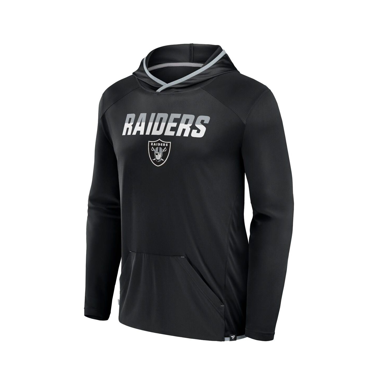 Мужское худи Fanatics Black Las Vegas Raiders Transitional Defender Long Sleeve T-Shirt — фото 2