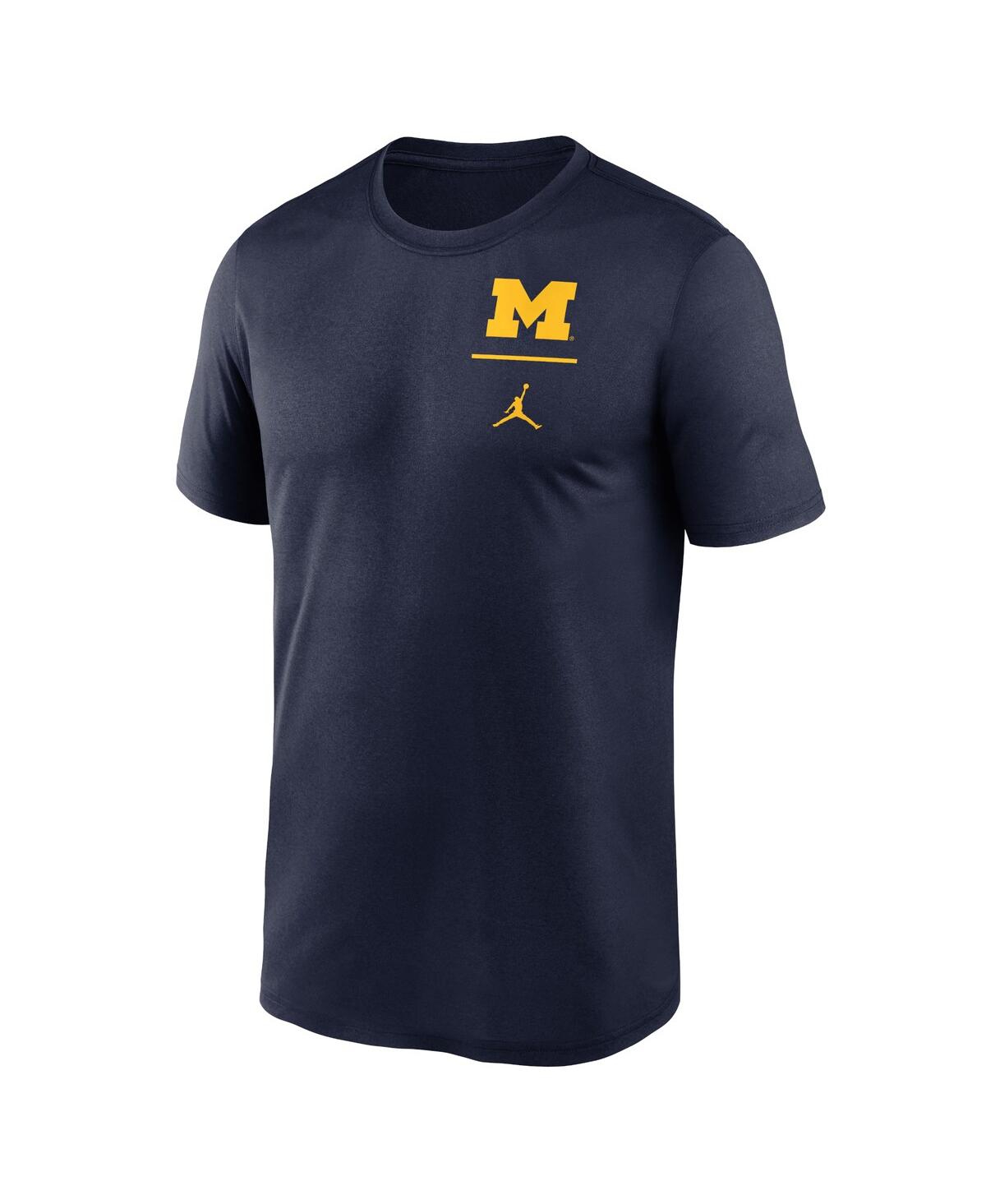 Jordan Men's Navy Michigan Wolverines Primary Logo Legend Performance T-shirt In Navy