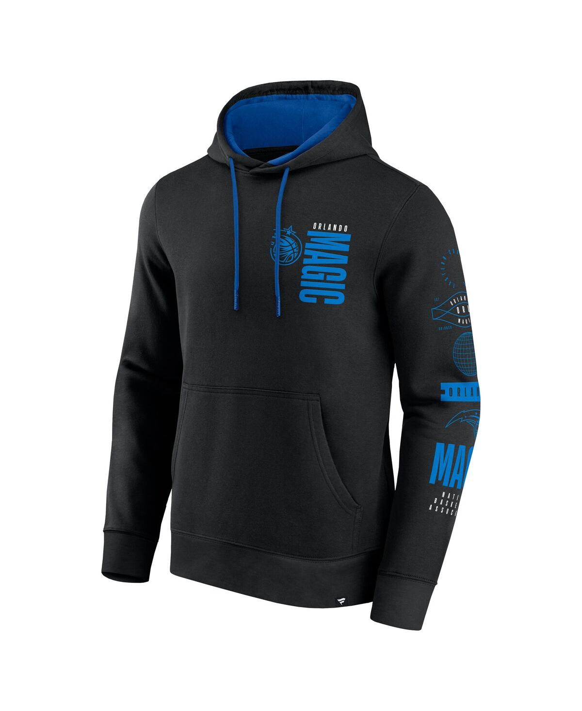 Fanatics Men's Black Orlando Magic Game Time Crossover Pullover Hoodie In Black