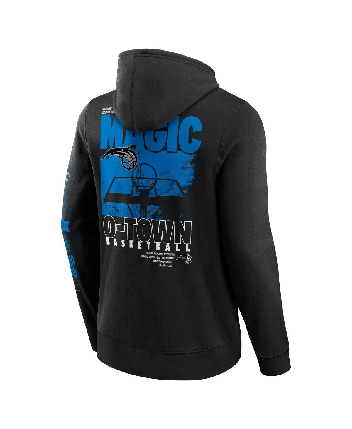Fanatics Men's Black Orlando Magic Game Time Crossover Pullover Hoodie In Black