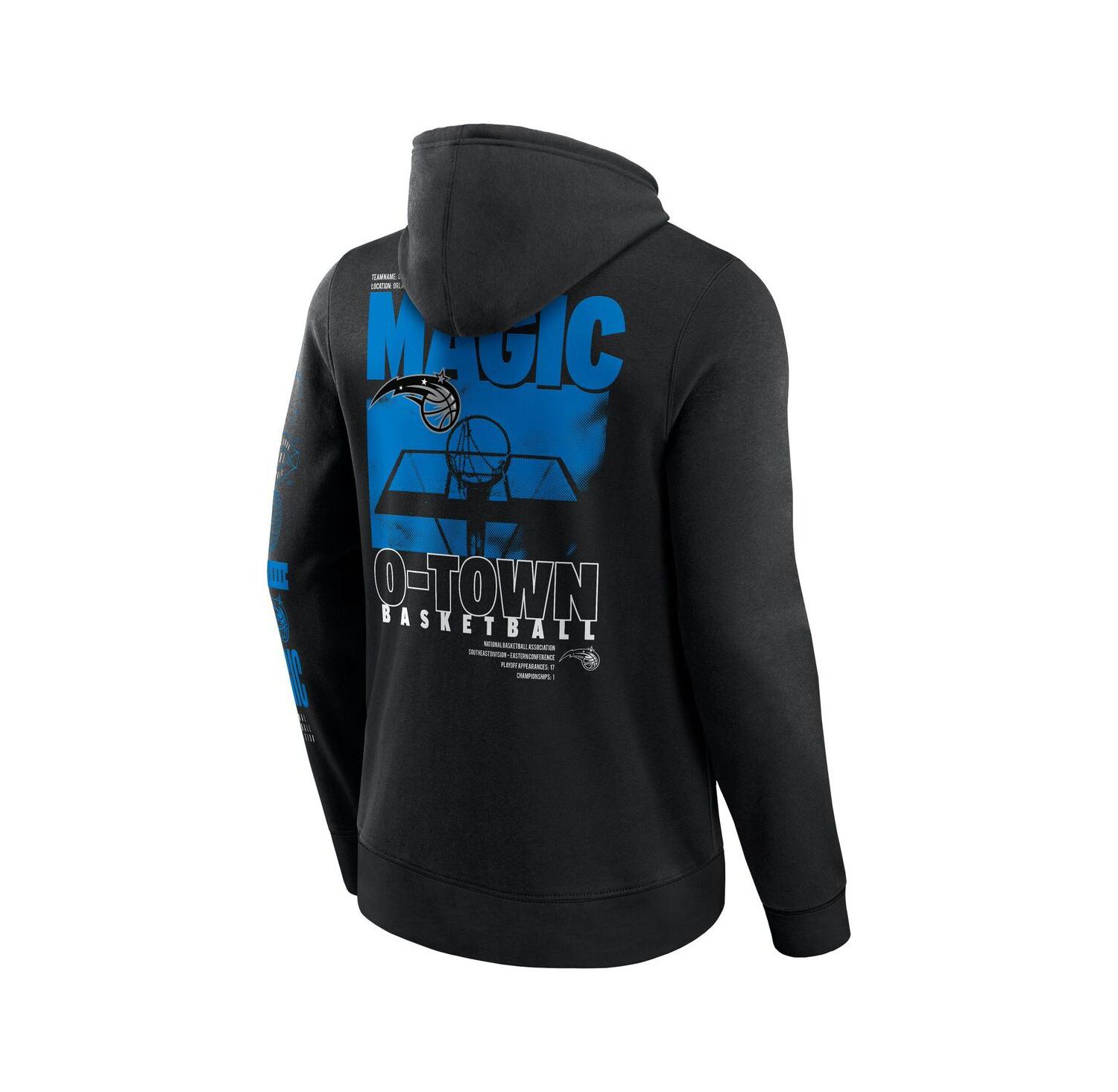Men's Black Orlando Magic Game Time Crossover Pullover Hoodie