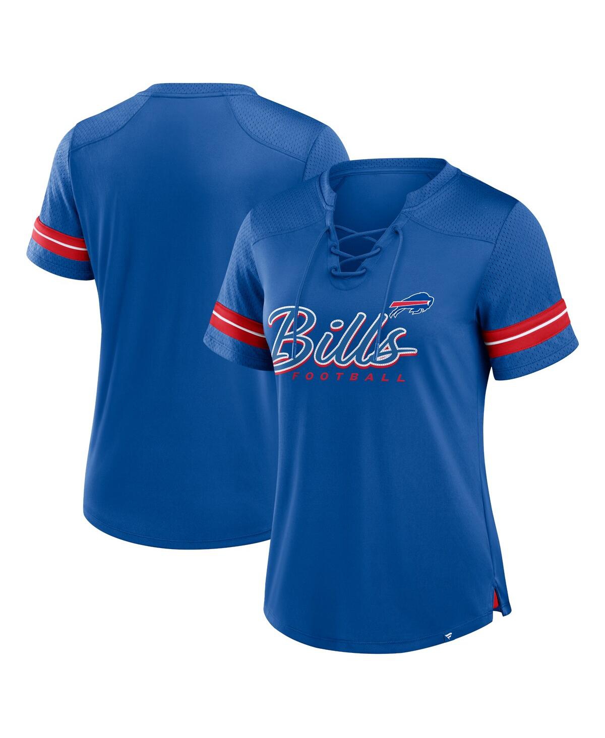 Fanatics Women's Royal Buffalo Bills Play Script Lace-up T-shirt In Royal