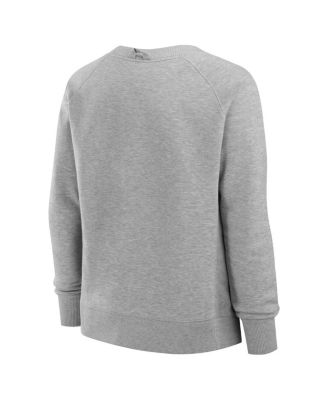 Women's Heather Gray Miami Hurricanes Training Camp Hit Hard Fleece Pullover Sweatshirt