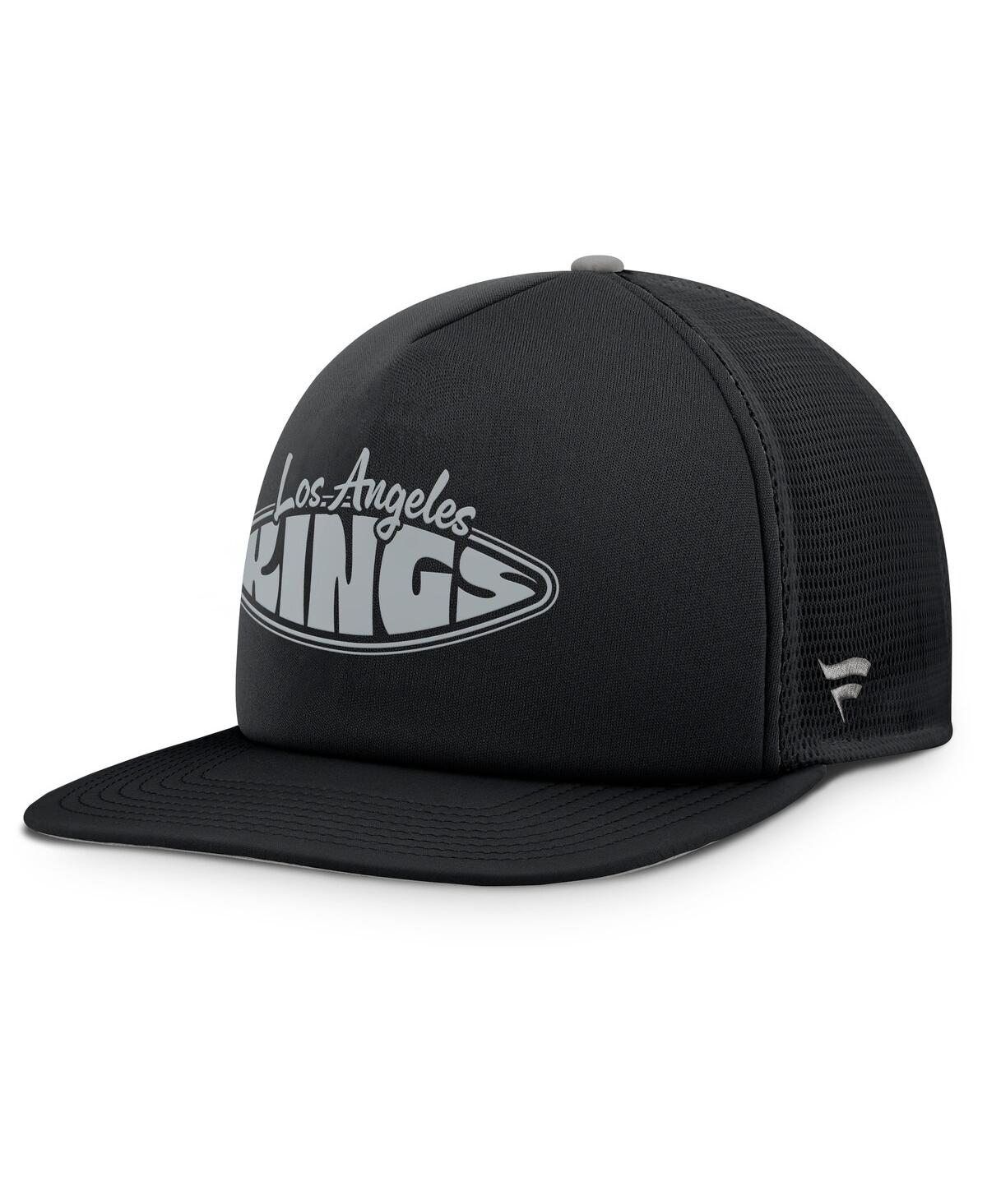 Fanatics Men's Black/silver Los Angeles Kings Authentic Pro Hometown Rink Foam Trucker Snapback Hat In Black,silver