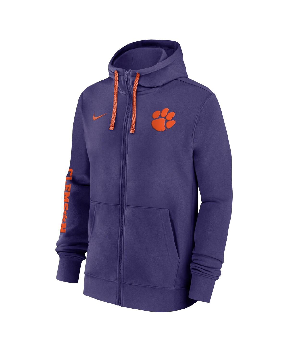 Nike Clemson Tigers Sideline Team Issue  Men's College Full-zip Hoodie In Purple