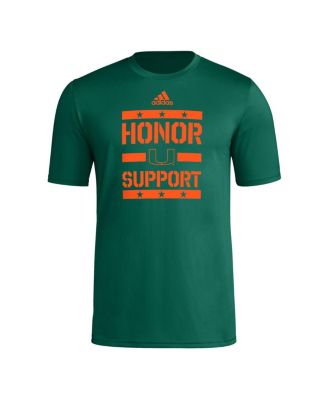 Men's Green Miami Hurricanes Honor Support Pre-Game T-Shirt