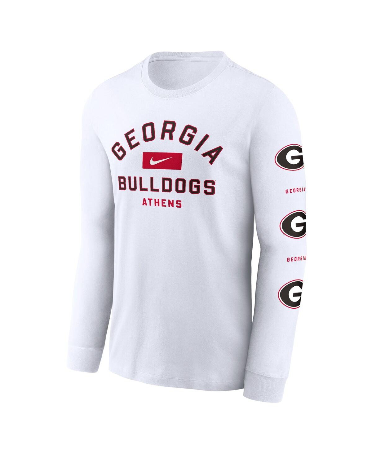 Nike Men's White Georgia Bulldogs Primetime Classic Location Long Sleeve T-shirt In White