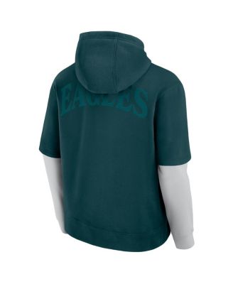 Men's and Women's Green Philadelphia Eagles Sleek Elements Pullover Hoodie