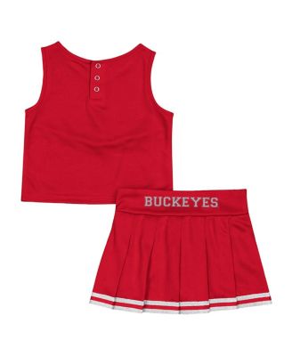 Girls Toddler Scarlet Ohio State Buckeyes Time For Recess Cheer Top Skirt Set