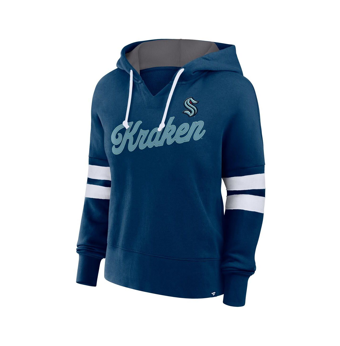 Женское худи Fanatics Deep Sea Blue Seattle Kraken Seize Fleece Pullover — фото 2