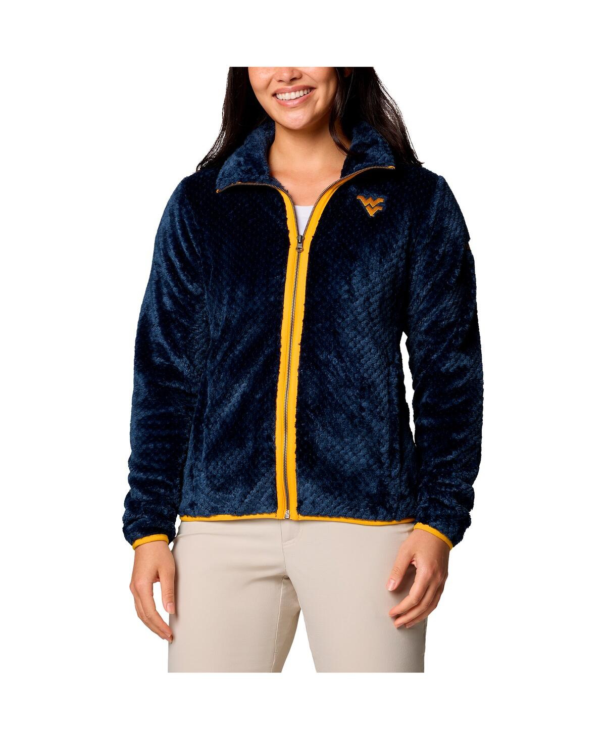 Shop Columbia Women's Navy West Virginia Mountaineers Fireside Ii Sherpa Full-zip Jacket