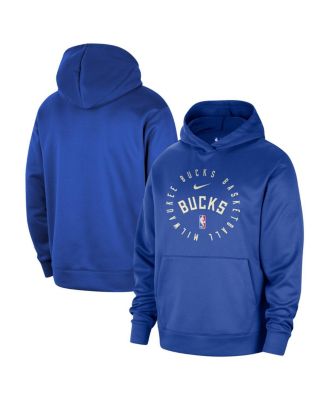 Nike - Men's Royal Milwaukee Bucks 2024/25 Spotlight On-Court Practice Performance Pullover Hoodie