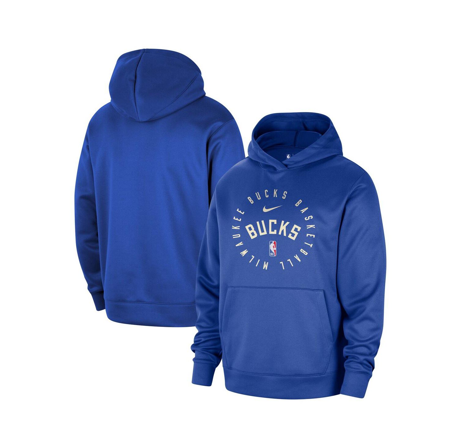 Men's Royal Milwaukee Bucks 2024/25 Spotlight On-Court Practice Performance Pullover Hoodie