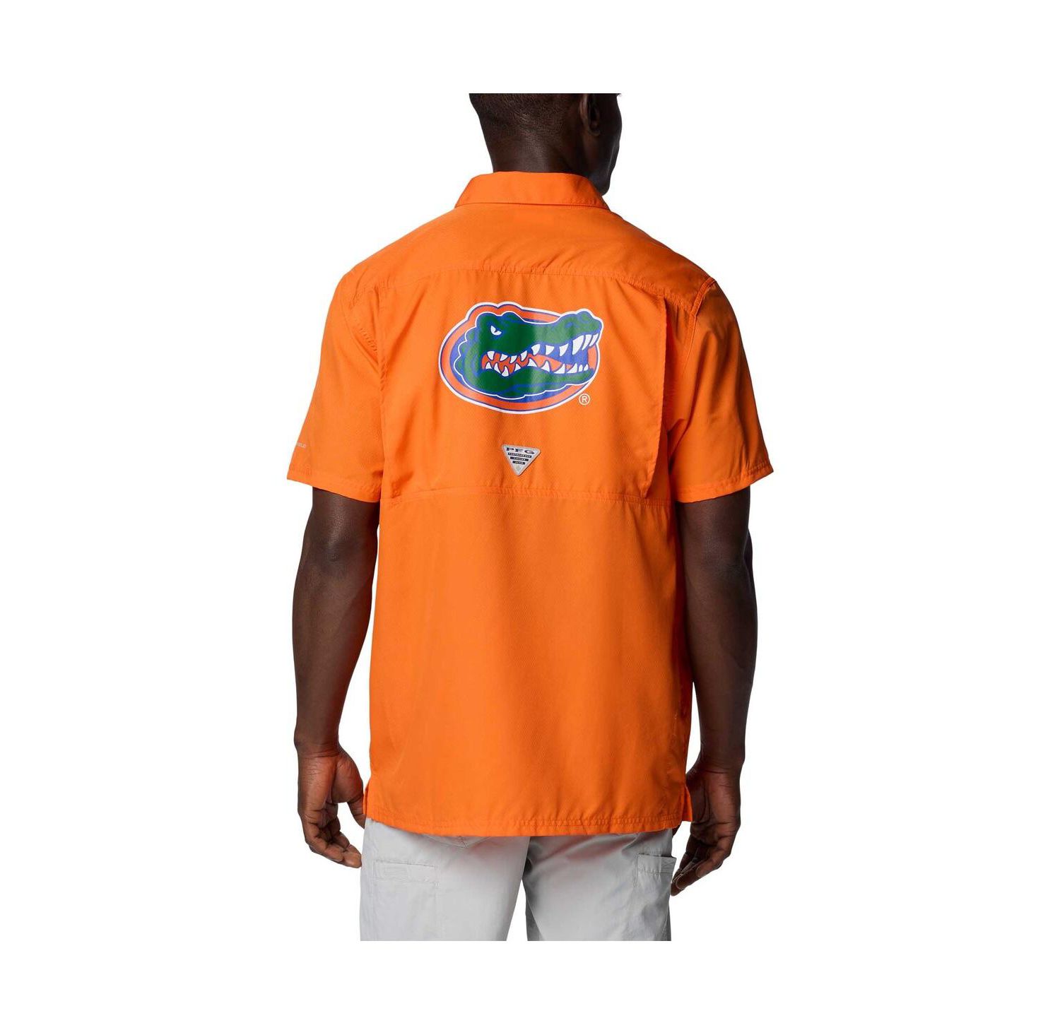 Men's Orange Florida Gators PFG Slack Tide Omni-Shade Button-Up Camp Shirt
