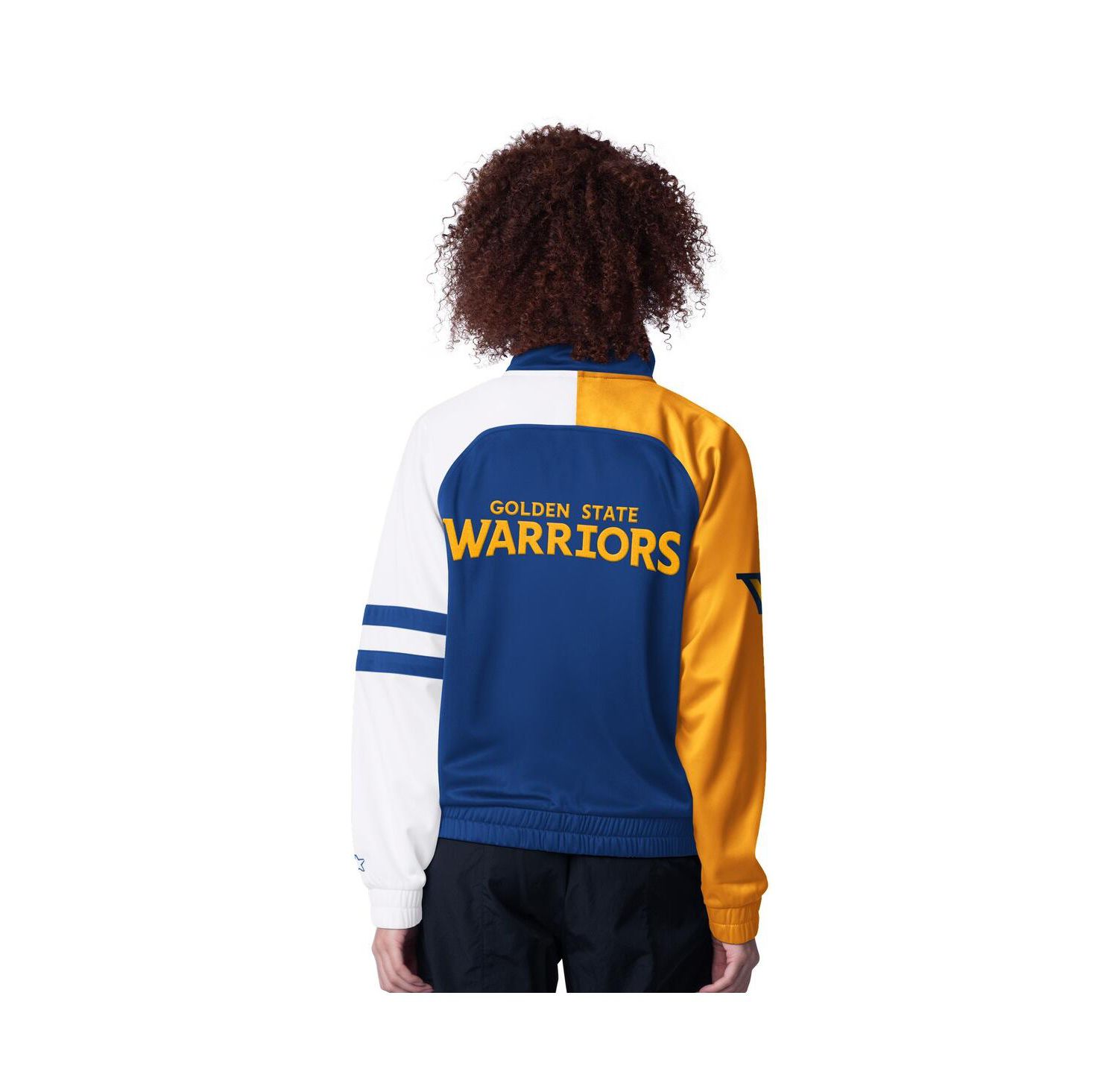 Women's Royal Golden State Warriors Line Up Dolman Raglan Full-Zip Track Jacket