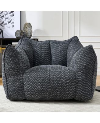 Comfortable Chenille Bean Bag Chair with Armrests for Living Rooms, Bedrooms, Gaming and Watching TV
